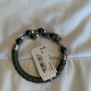 NWT New Alex and Ani Beaded Leather Wrap Bracelet